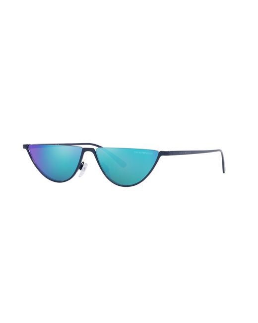 Emporio Armani Black Ea2143 301925 Sunglasses Metal Round Mirrored for men