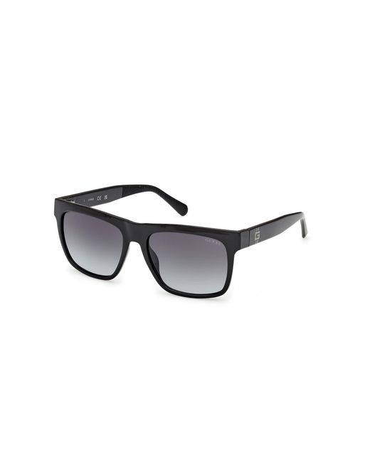 Guess Black Gu00222 01B Sunglasses Injected Smoke Squared Normal for men