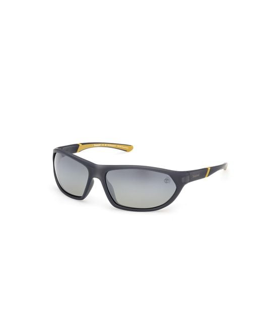 Timberland Black Tb00035 20D Sunglasses Injected Smoke Squared Polarized for men