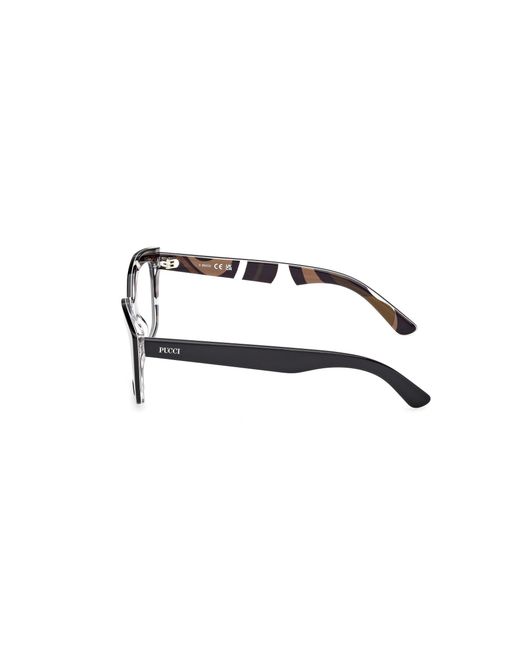 Emilio Pucci Black Ep5274 005 Optical Frames Acetate Squared Normal