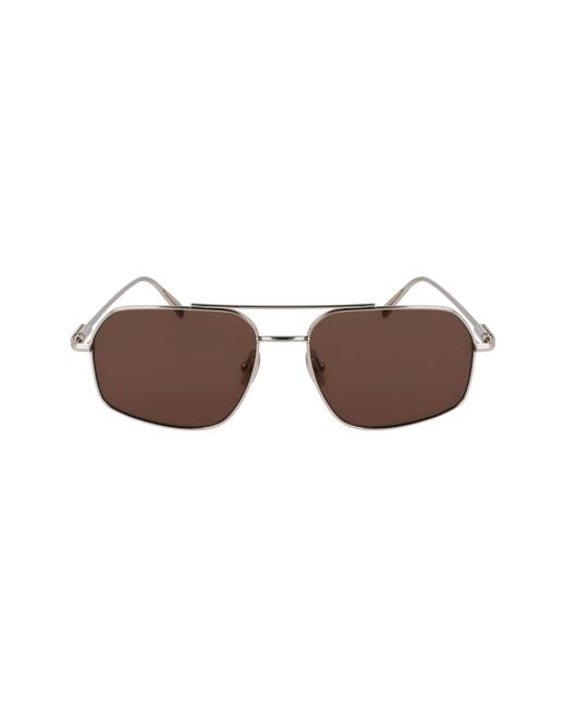Ferragamo Black Sf313S 745 Sunglasses Metal Squared Normal Normal for men