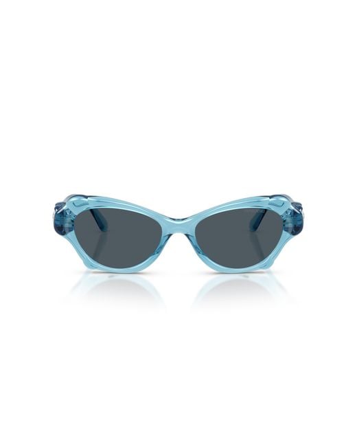 Swarovski Black Sk6050 107887 Sunglasses Injected Cat Eye Normal