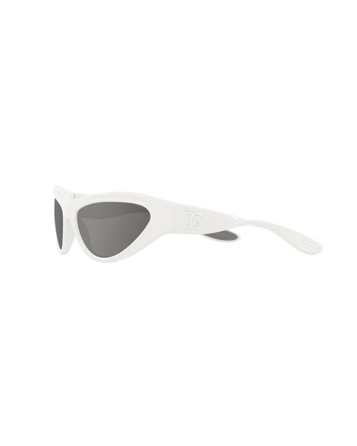 Dolce & Gabbana White Dg6190 33126G Sunglasses Injected Cat Eye Mirrored Mirror