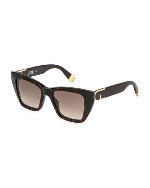 Furla Black Sfu882 04Bl Sunglasses Acetate Squared Shaded