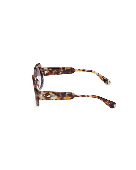 MAX&Co. Black Mo0115 55B Sunglasses Acetate Smoke Geometric Normal