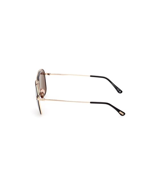Tom Ford Black Ft1017 Jaden 28A Sunglasses Metal Squared Normal for men