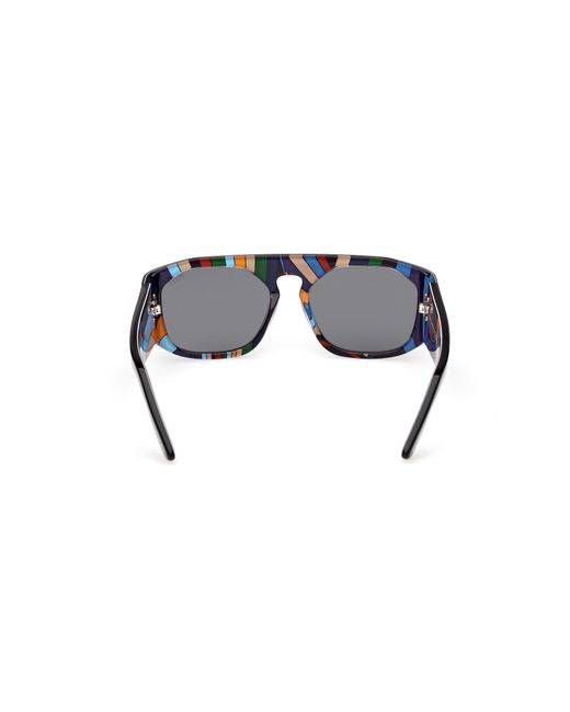 Emilio Pucci Black Ep0242 05A Sunglasses Acetate Smoke Squared Normal