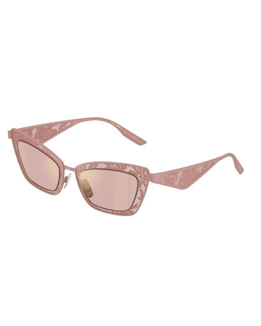 Dolce & Gabbana Black Dg2311 13651T Sunglasses Steel Cat Eye Mirrored