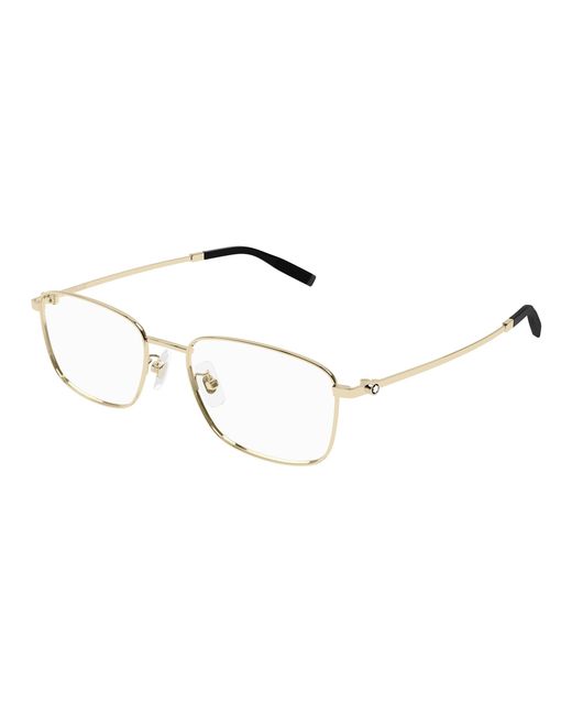 Montblanc Black Mb0373Oa 002 Optical Frames Titanium Transparent Squared for men