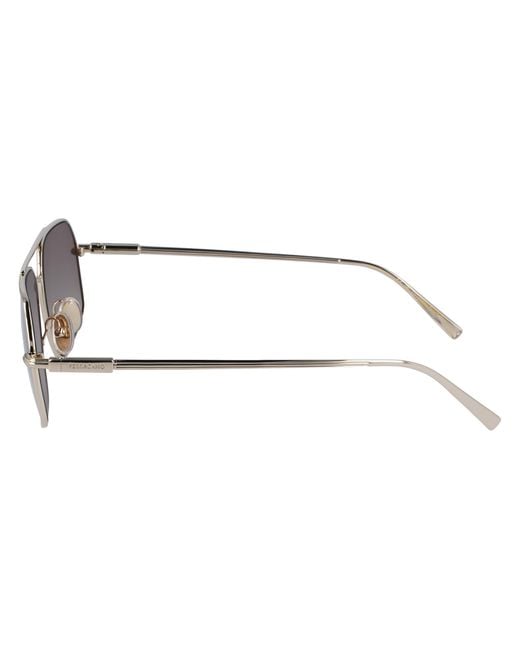 Ferragamo Black Sf313S 745 Sunglasses Metal Squared Normal Normal for men