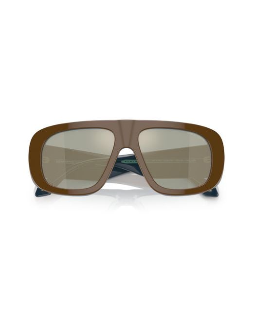 Giorgio Armani Black Ar8183 5985Y5 Sunglasses Acetate Pillow Mirrored for men