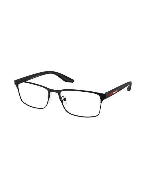Prada Linea Rossa Black Ps 50Pv 1Bo1O1 Optical Frames Steel Squared Normal for men