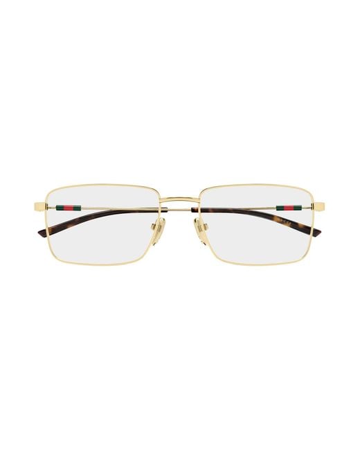 Gucci Black Gg2098O 002 Optical Frames Metal Transparent Squared for men