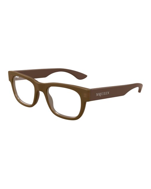 McQueen Black Am0531O 003 Optical Frames Acetate Transparent Squared for men