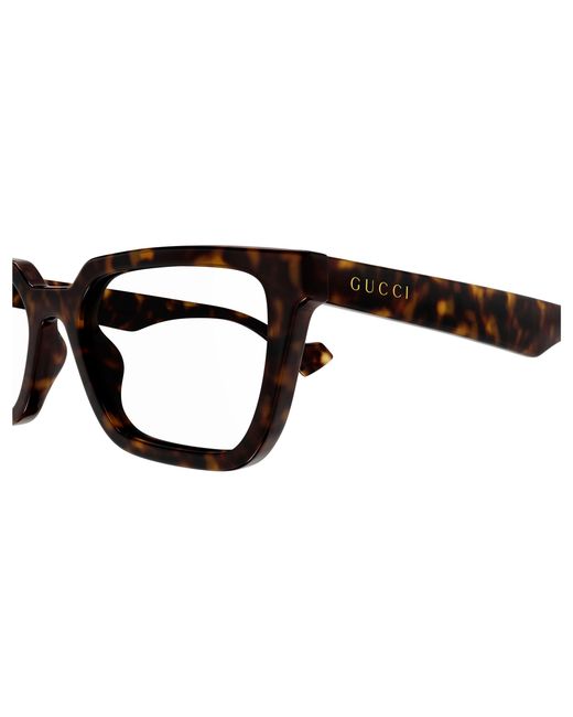 Gucci Black Gg1539O 002 Optical Frames Injected Transparent Squared for men