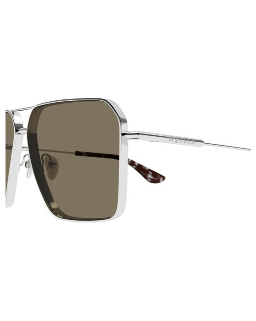 McQueen Black Am0500S 002 Sunglasses Metal Pilot for men