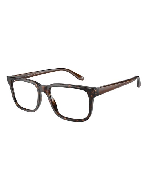 Emporio Armani Black Ea3218 5879 Optical Frames Acetate Transparent Squared Normal for men