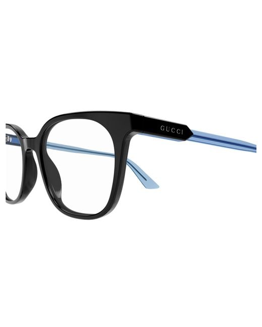 Gucci Black Gg1821O 003 Optical Frames Acetate Transparent Round for men