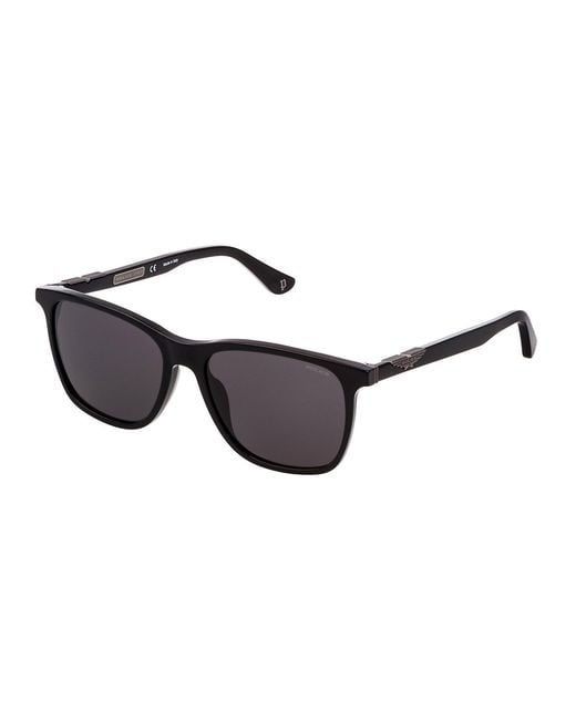 Police Black Spl872N Origins 1 700 Sunglasses Acetate Smoke Squared Normal for men