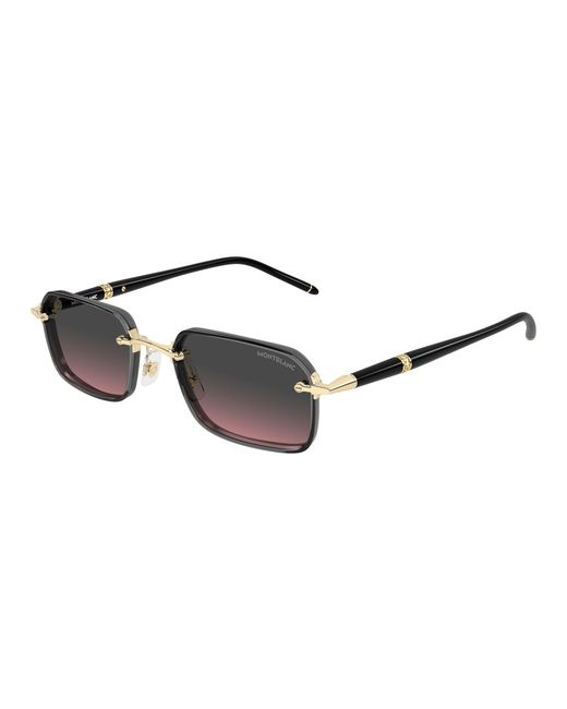 Montblanc Black Mb0483S 003 Sunglasses Metal Squared for men