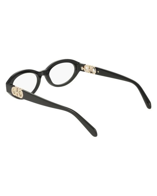 Ferragamo Black Sf3057 001 Optical Frames Acetate Round Normal