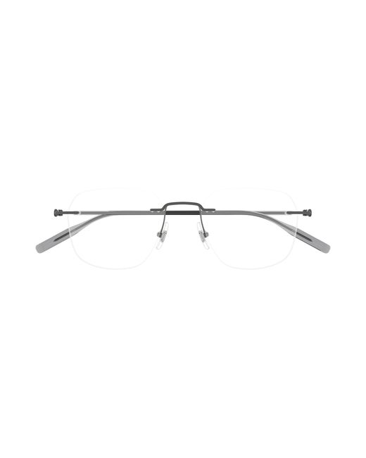 Montblanc Black Mb0471O 001 Optical Frames Metal Transparent Round for men
