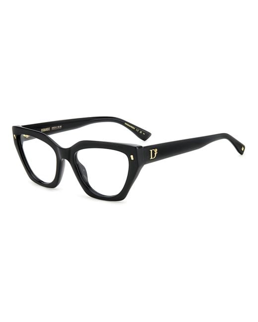 DSquared² Black D2 0117 807 Optical Frames Acetate Cat Eye