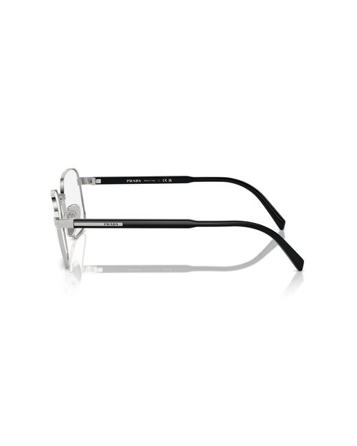 Prada Black Pr A55V 1Bc1O1 Optical Frames Metal Squared Normal for men
