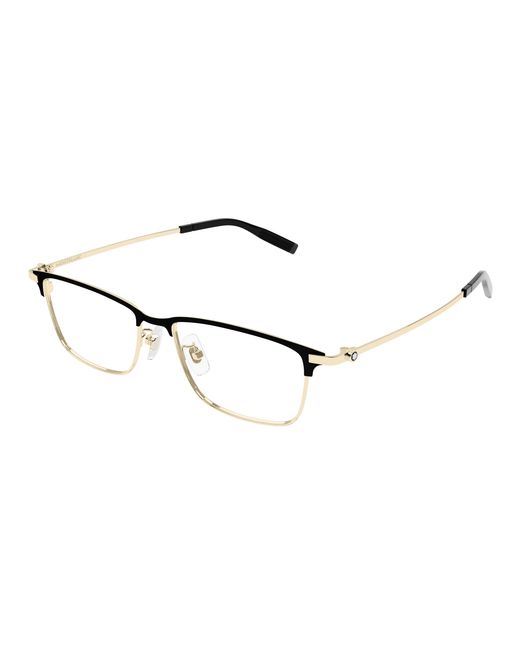 Montblanc Black Mb0374Oa 002 Optical Frames Titanium Transparent Squared for men