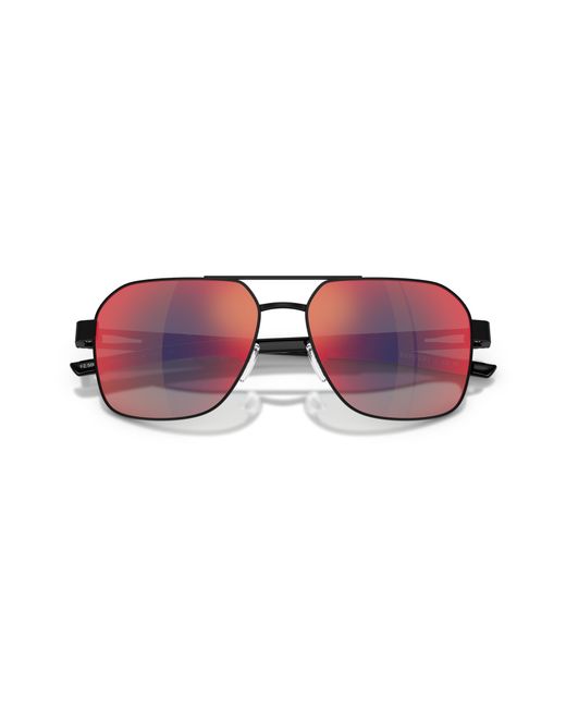 FERRARI SCUDERIA Black Fz5003 101/6P Sunglasses Metal Nero Squared Normal Specchiato for men