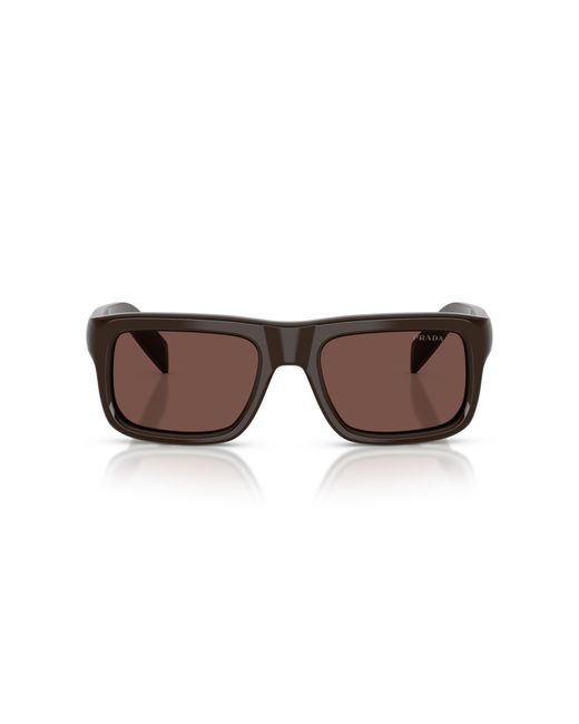 Prada Black Pr D11S 27I90W Sunglasses Acetate Squared Normal for men