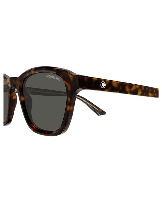 Montblanc Black Mb0384S 002 Sunglasses Acetate Round for men
