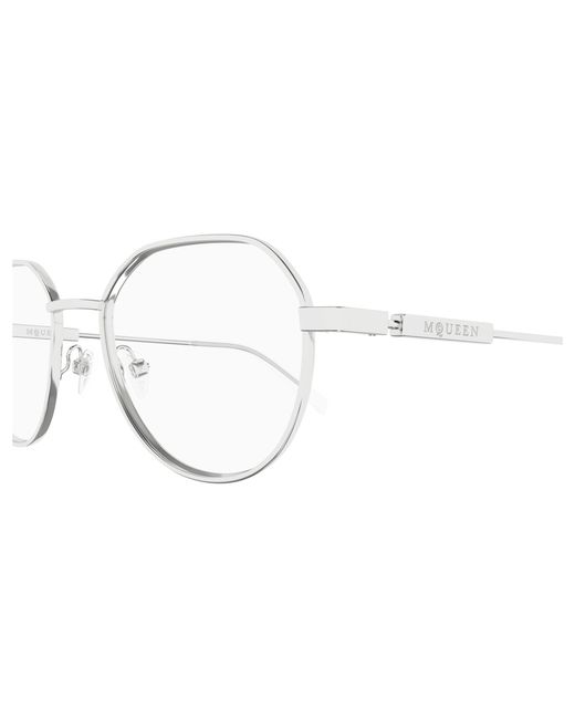 McQueen Black Am0479O 001 Optical Frames Acetate Transparent Round