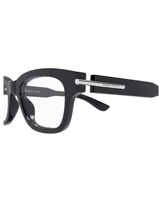 McQueen Black Am0497O 007 Optical Frames Acetate Transparent Squared