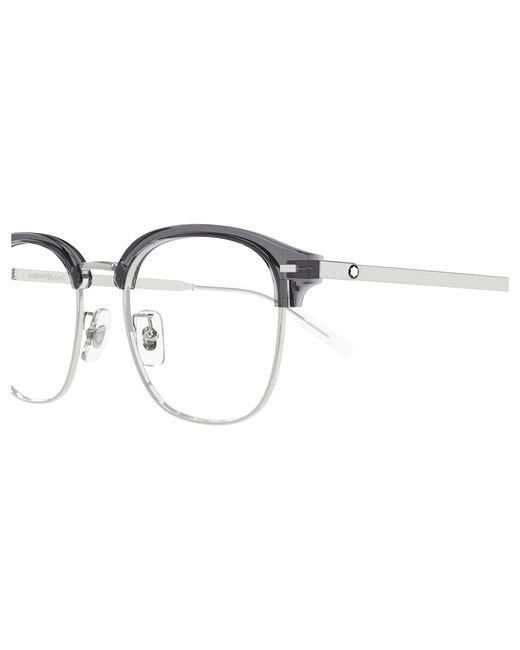 Montblanc Black Mb0446Oa 003 Optical Frames Titanium Transparent Round for men