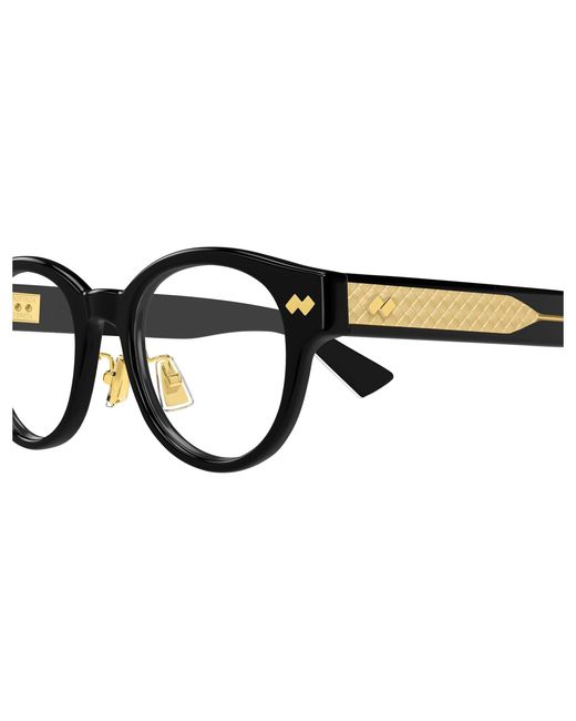 Bottega Veneta Black Bv1405Oa 001 Optical Frames Acetate Transparent Round for men