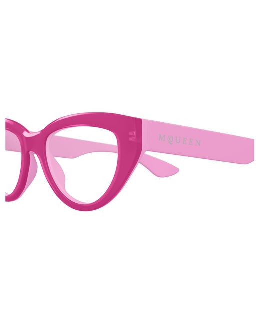McQueen Black Am0529O 004 Optical Frames Acetate Transparent Cat Eye