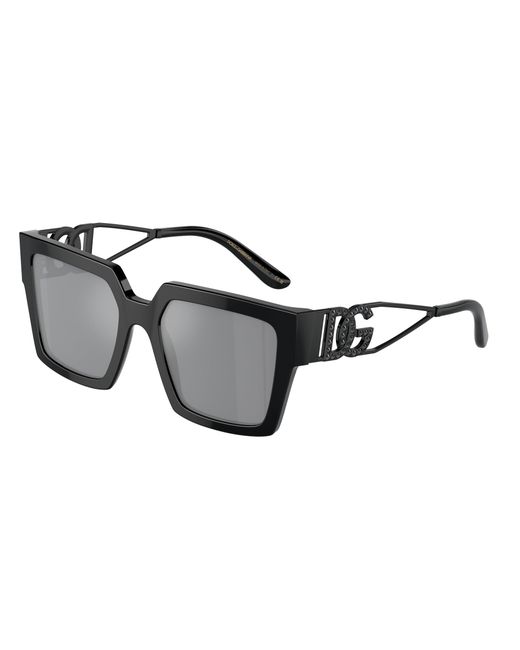Dolce & Gabbana Black Dg4446B 501/6G Sunglasses Acetate Squared Mirrored