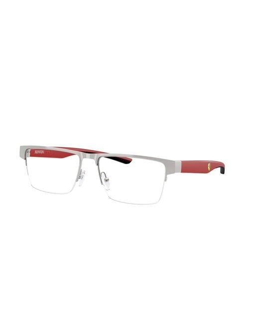 FERRARI SCUDERIA Black Fz7007 107 Optical Frames Metal Squared Normal for men