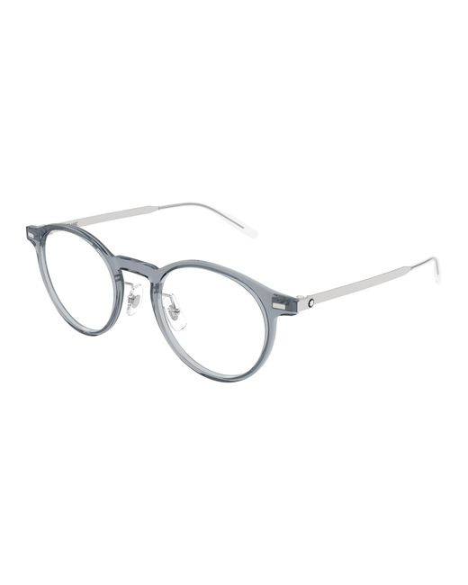 Montblanc Black Mb0426O 003 Optical Frames Injected Transparent Round for men