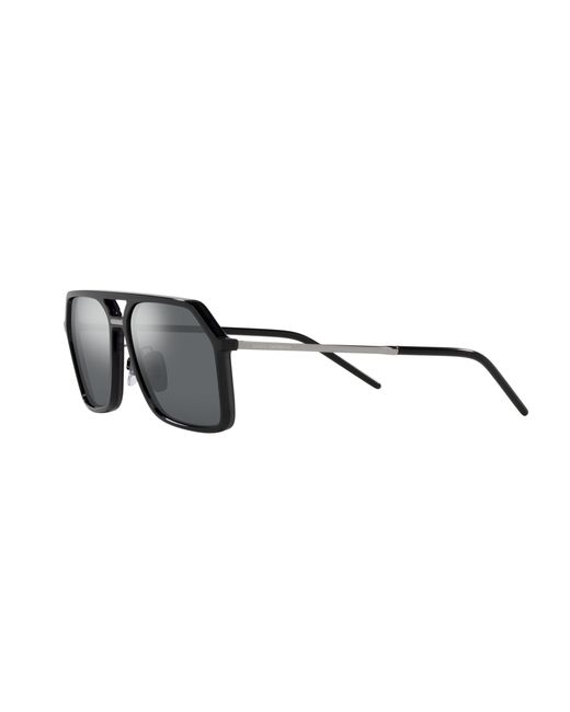 Dolce & Gabbana Black Dg6196 501/6G Sunglasses Injected Pilot Mirrored for men