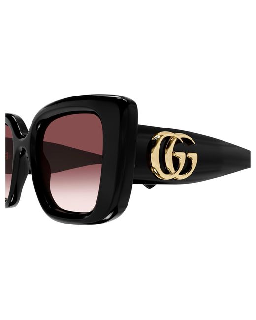Gucci Black Gg1975S 001 Sunglasses Injected Butterfly