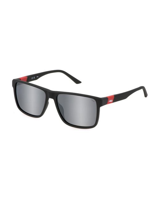 Fila Black Sfi522 507P Sunglasses Injected Smoke Squared for men
