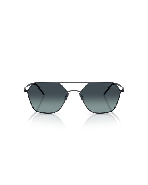Giorgio Armani Black Ar6185 343719 Sunglasses Metal Squared Normal Nuanced for men