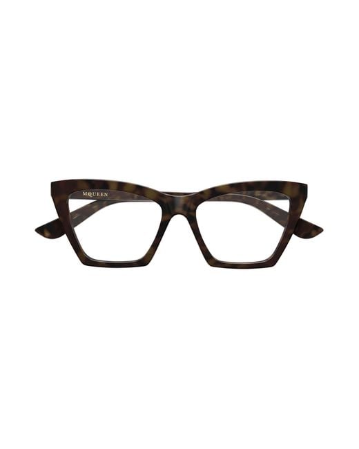 McQueen Black Am0536O 002 Optical Frames Acetate Transparent Cat Eye