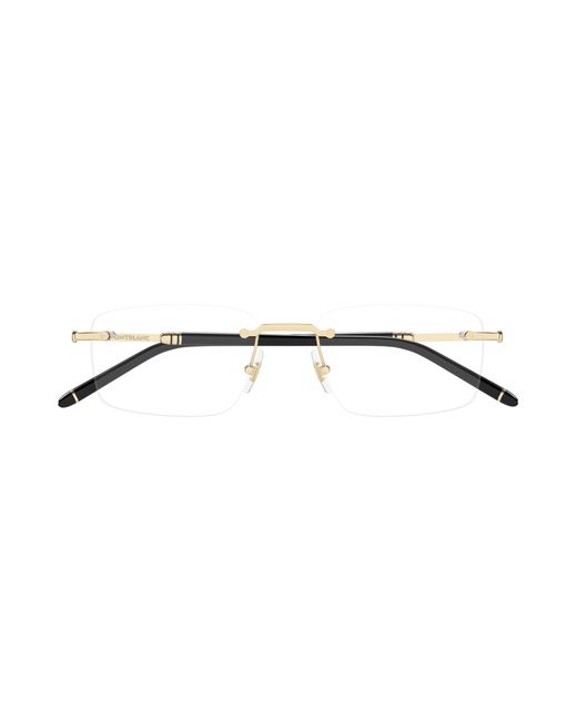 Montblanc Black Mb0480O 001 Optical Frames Metal Transparent Squared for men