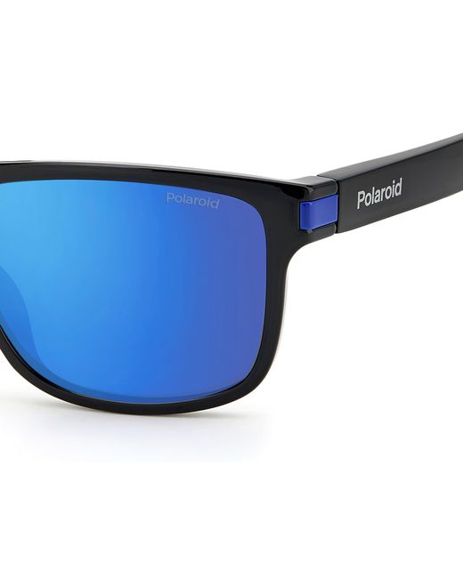 Polaroid Black Pld 2123/S D51/5X Sunglasses Plastic Squared Mirror for men
