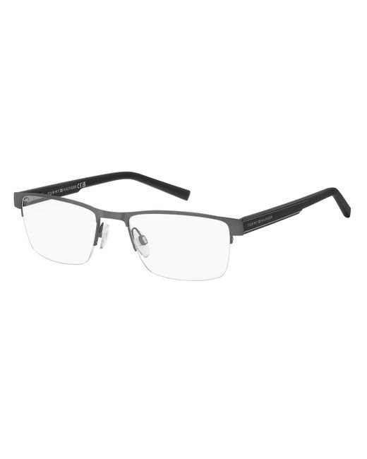 Tommy Hilfiger Black Th 1996 R80 Optical Frames Steel Squared for men