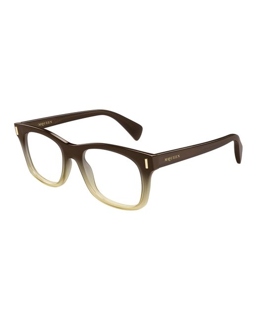 McQueen Black Am0551O 004 Optical Frames Acetate Transparent Squared for men