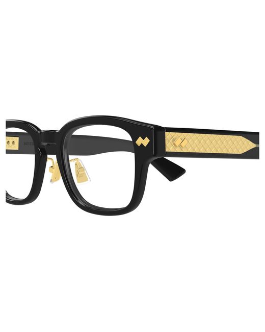 Bottega Veneta Black Bv1404Oa 002 Optical Frames Acetate Transparent Squared for men